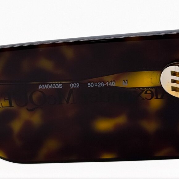 NEW ALEXANDER MCQUEEN SUNGLASSES HAVANA SQUARE WOMEN AM0433S 002 - Picture 6 of 8